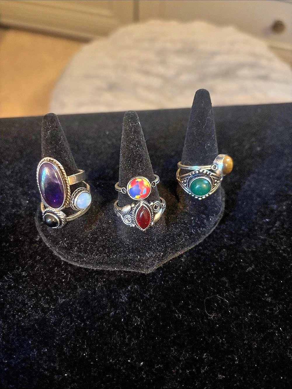 925 stamped rings. Like new condition. Sizes 5 1/2 to 8 1/2